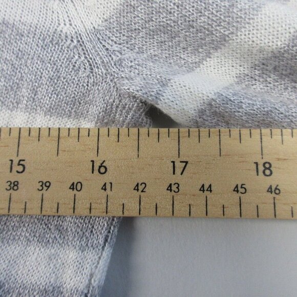 Club Monaco Linen Blend Nautical Sweater Women S Striped Gray White Knited 172 - Picture 7 of 9
